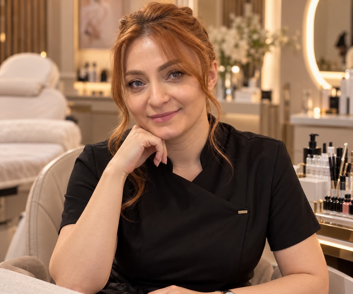 Zara, permanent makeup artist, in her studio in Berlin-Spandau